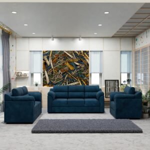 3+2+2 Seater Sofa in Royal White and Golden Color Buy